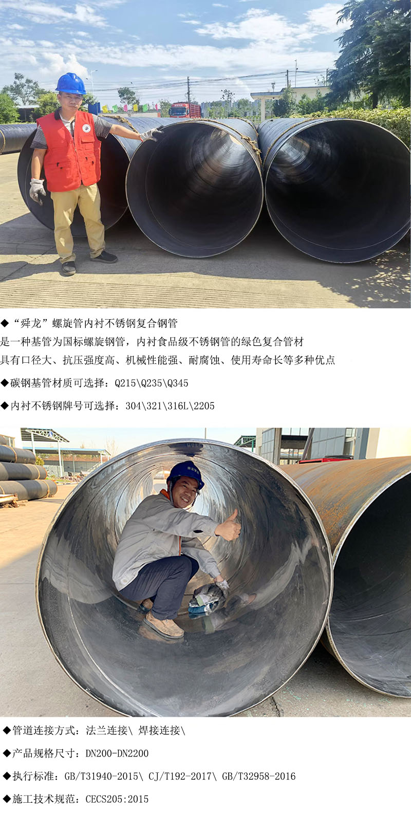 螺旋管內(nèi)襯不銹鋼復(fù)合管(圖1)